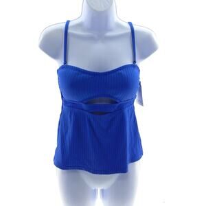 Time and Tru Adustable Strap Blue Tankini Swim Top Size Small